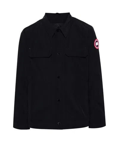 Canada Goose Lapel Casual Jacket In Black