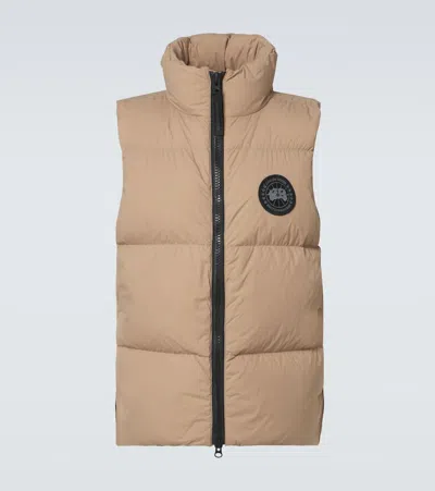 Canada Goose Padded Gilet With Structured Collar In Beige