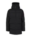 Canada Goose Lawrence Mid-thigh Length Down Jacket With Black Logo In Black