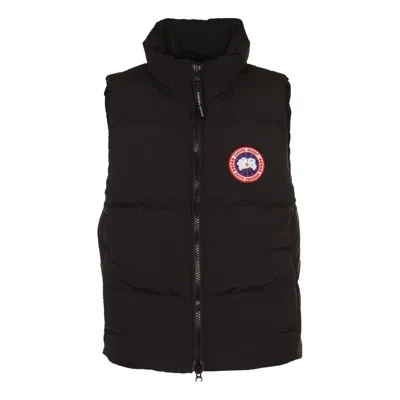 Canada Goose Padded High Collar Vest With Zipper Closure In Black