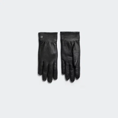 Canada Goose Leather Glove Ribbed Luxe In Black