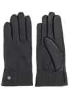 Canada Goose Leather Gloves In Black