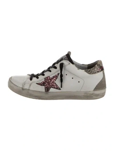 Pre-owned Canada Goose Leather Graphic Print Sneakers In White