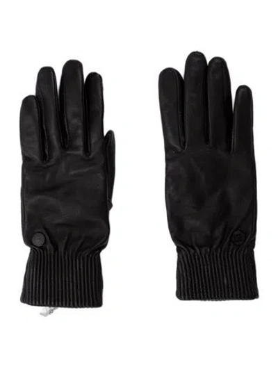 Pre-owned Canada Goose Leather Winter Gloves In Black