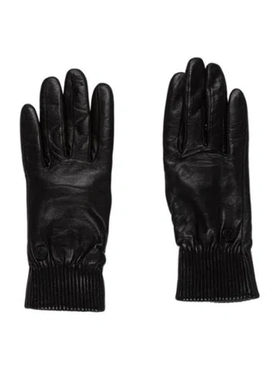 Pre-owned Canada Goose Leather Winter Gloves W/tags In Black