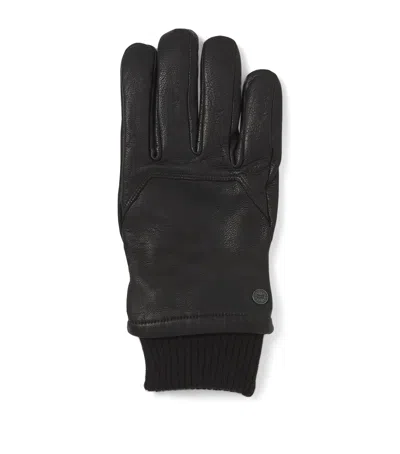 Canada Goose Leather Workman Gloves In Black