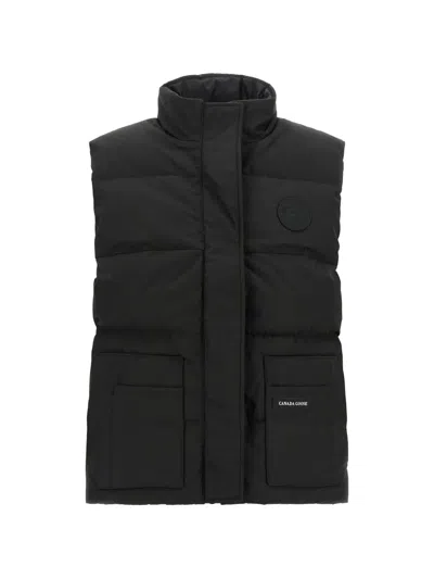 Canada Goose Padded Sleeveless Coat High Neck Pockets In Black