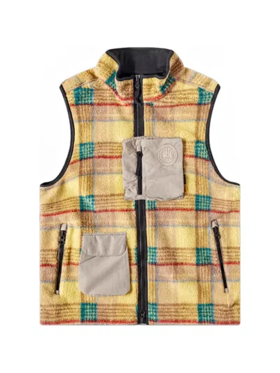 Canada Goose Legion Check Fleece Vest In Brown