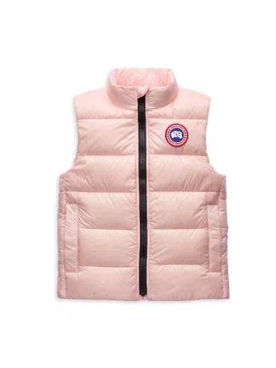 Canada Goose Little Kid's Puffer Down Vest In Brown