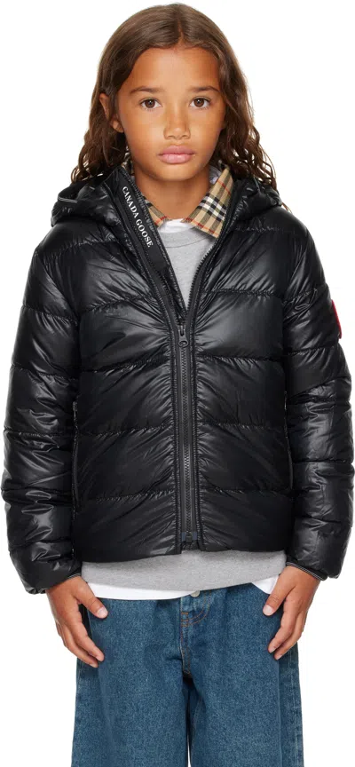 Canada Goose Little Kids Black Crofton Hoodie Down Jacket