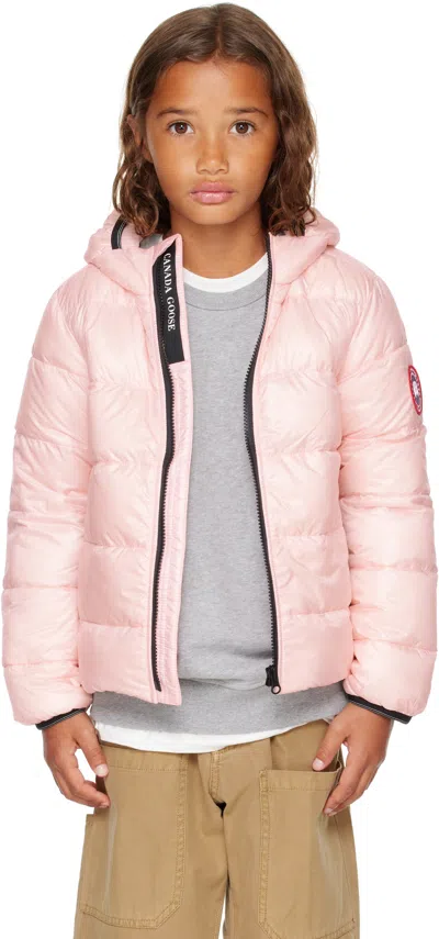 Canada Goose Little Kids Pink Crofton Hoodie Down Jacket
