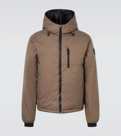 Canada Goose Lodge Hooded Down Jacket In Brown