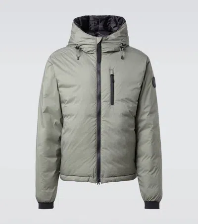 Canada Goose Lodge Hooded Down Jacket In Gray