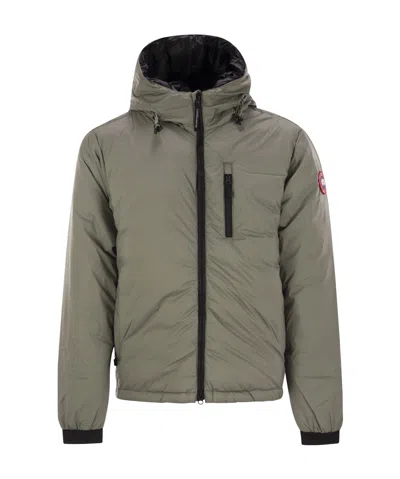 Canada Goose Lodge Hooded Down Jacket In Gray