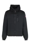 Canada Goose High Neck Down Jacket With Hood And Zip Pockets In Black