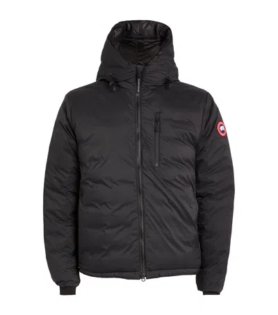 Canada Goose Lodge Packable Windproof 750 Fill Power Down Hooded Jacket In Black