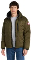 Canada Goose Lodge Hoody Down Jacket In Military Green - Vert Militair