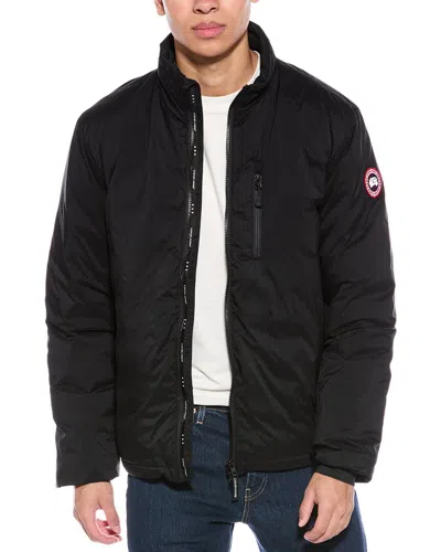 Canada Goose Lodge Packable Windproof 750 Fill Power Down Hooded Jacket In Black