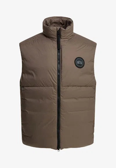 Canada Goose Lodge Label Padded Vest In Brown