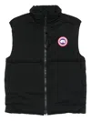 Canada Goose Mens Black Mersey Funnel-neck Recycled-wool-blend Vest In Animal Print