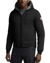 Canada Goose Lodge Packable Windproof 750 Fill Power Down Hooded Jacket In Black