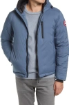 Canada Goose Lodge Packable Windproof 750 Fill Power Down Hooded Jacket In Blue