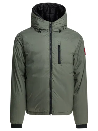 Canada Goose "lodge" Short Down Jacket In Green