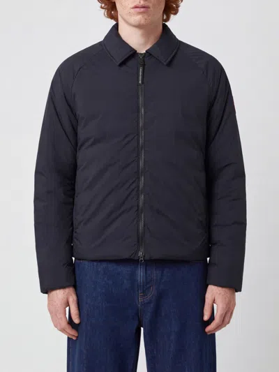 Canada Goose Lodge Water-repellent Padded Jacket With Classic Collar And Logo In Black