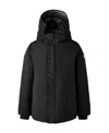 Canada Goose Logan Hooded Parka Coat In Black