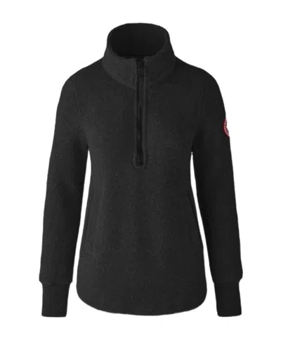 Canada Goose Logo-appliqué Fleece Sweatshirt In Black