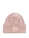 Canada Goose Logo-appliqué Ribbed Beanie In Pink