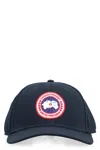 Canada Goose Branded Adjustable Baseball Cap With Curved Brim In Black