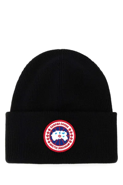 Canada Goose Logo Beanie In Black