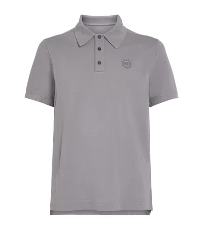 Canada Goose Logo Beckley Polo Shirt In Grey