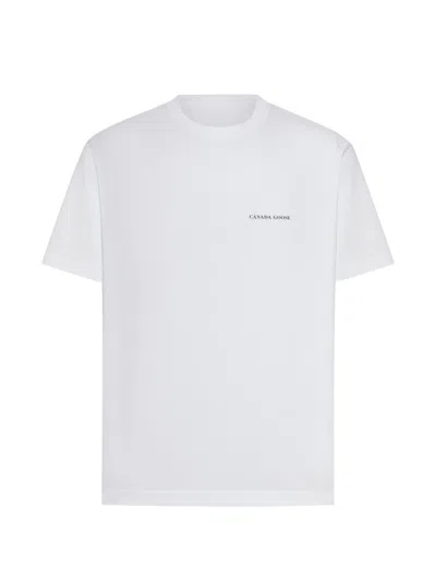 Canada Goose Cotton Logo Crew Neck Graphic T-shirt In White