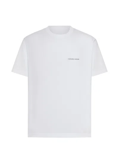 Canada Goose Cotton Logo Crew Neck Graphic T-shirt In White