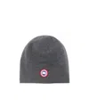 Canada Goose Logo Patch Knitted Beanie In Black