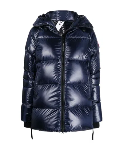 Canada Goose Logo Down Jacket In Black