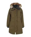 Canada Goose Logo Down Parka Coat In Green