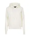 Canada Goose Logo Drawstring Hoodie In White