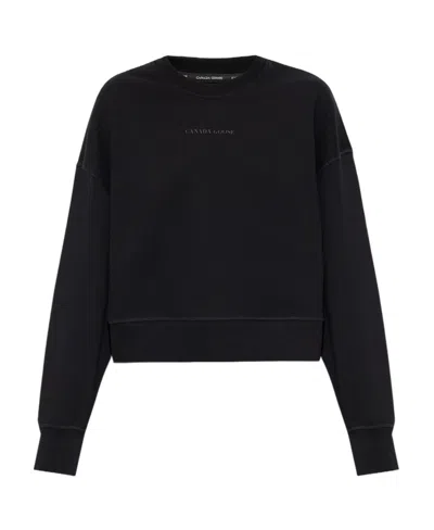 Canada Goose Logo-embossed Cotton Sweatshirt In Black