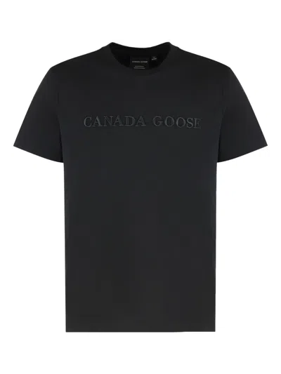 Canada Goose Big Chest Mini Embroidered T-shirt For Men In Black