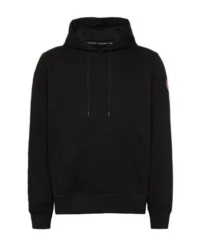 Canada Goose Logo Hooded Sweater In Black