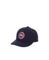 Canada Goose Branded Adjustable Baseball Cap With Curved Brim In Black