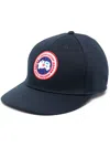 Canada Goose Branded Adjustable Baseball Cap With Curved Brim In Black