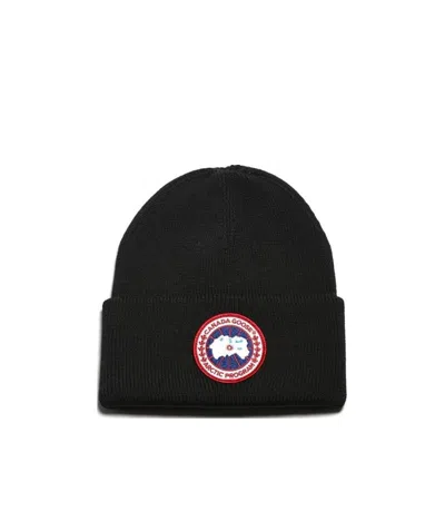 Canada Goose Logo Patch Beanie In Black