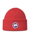 Canada Goose Logo-patch Beanie Hat In Red