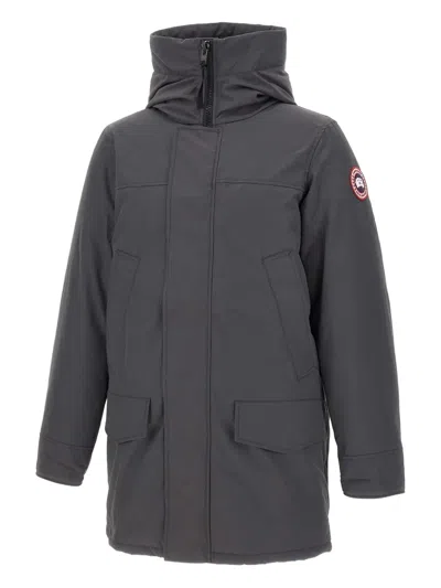 Canada Goose Logo-patch Coat In Gray