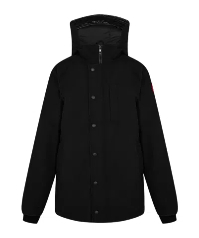Canada Goose Logo Patch Down Jacket In Black