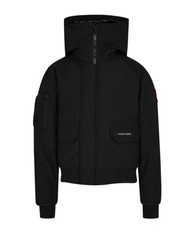 Canada Goose Logo Patch Down Jacket In Transparent